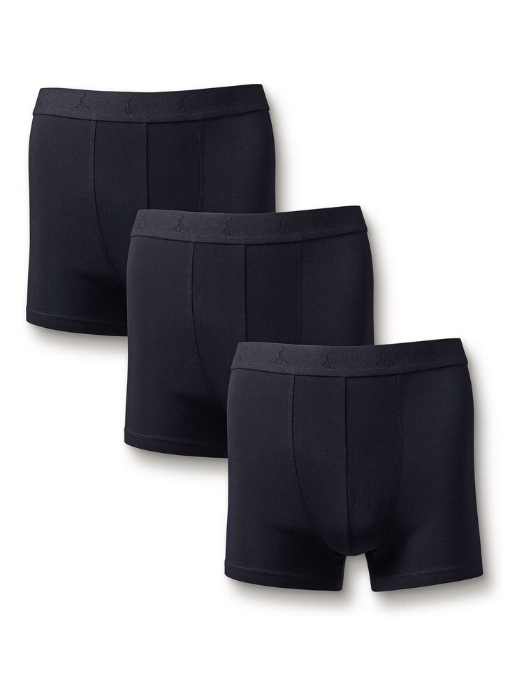 Azul escuro - Charles Tyrwhitt Stretch Pacote de calções de malha de 3 algodão - Imagem 1 de 3