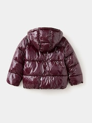 Mango Red High Shine Hooded Padded Coat - Image 2 of 4