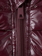 Mango Red High Shine Hooded Padded Coat - Image 4 of 4
