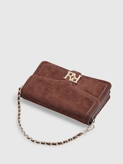 River Island Brown Freya Faux Suede RR Flap Front Shoulder Bag - Image 5 of 6