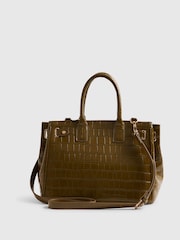 River Island Green Blair Lock Front Tassel Tote Bag - Image 4 of 6