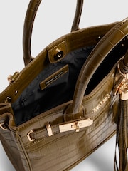 River Island Green Blair Lock Front Tassel Tote Bag - Image 5 of 6