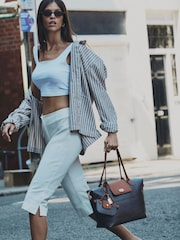 River Island Blue Esme PU Flap Shopper Bag - Image 1 of 6