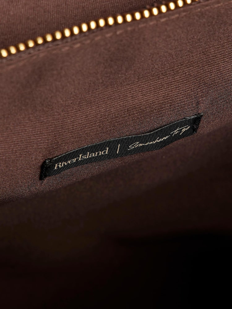 River Island Blue Esme PU Flap Shopper Bag - Image 6 of 6 River Island Blue Esme PU Flap Shopper Bag - Image 6 of 6