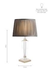 Laura Ashley Chrome Carson Crystal Table Medium Lamp Base - Image 2 of 2