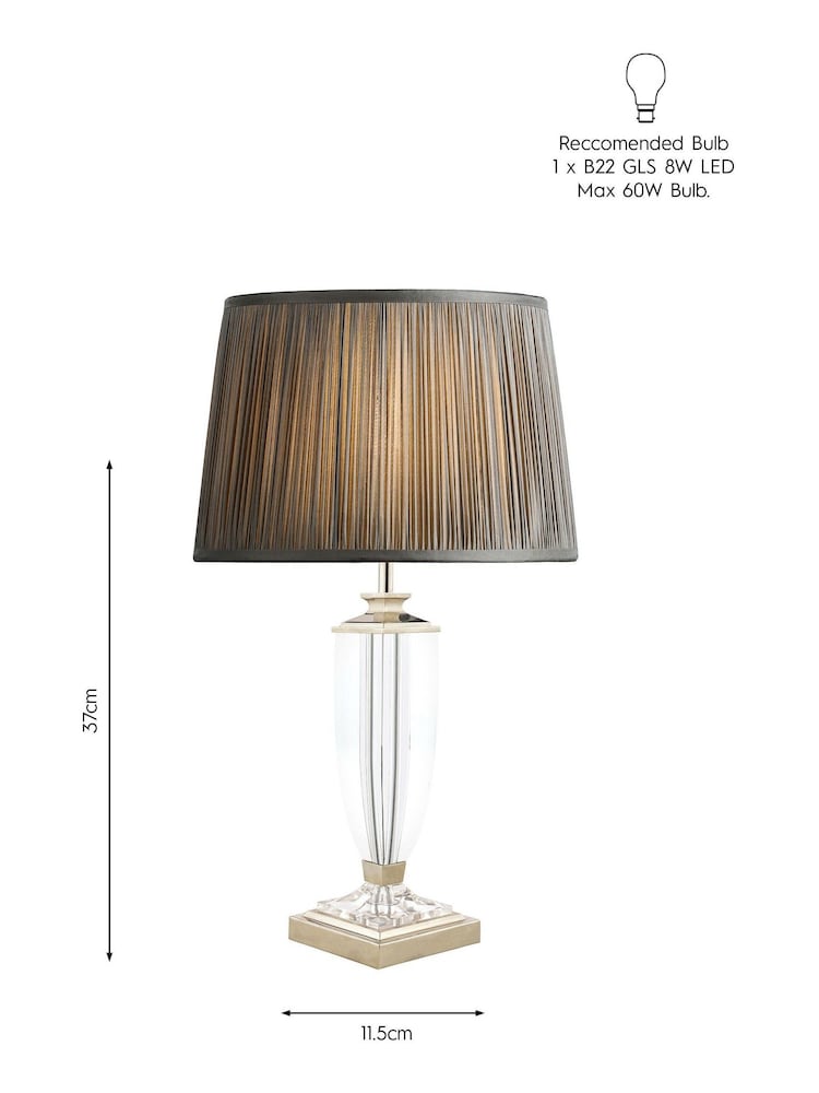 Laura Ashley Chrome Carson Crystal Table Medium Lamp Base - Image 2 of 2