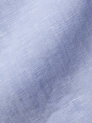 Charles Tyrwhitt Blue Slim Fit Plain Pure 100% Linen Shirt - Image 6 of 6