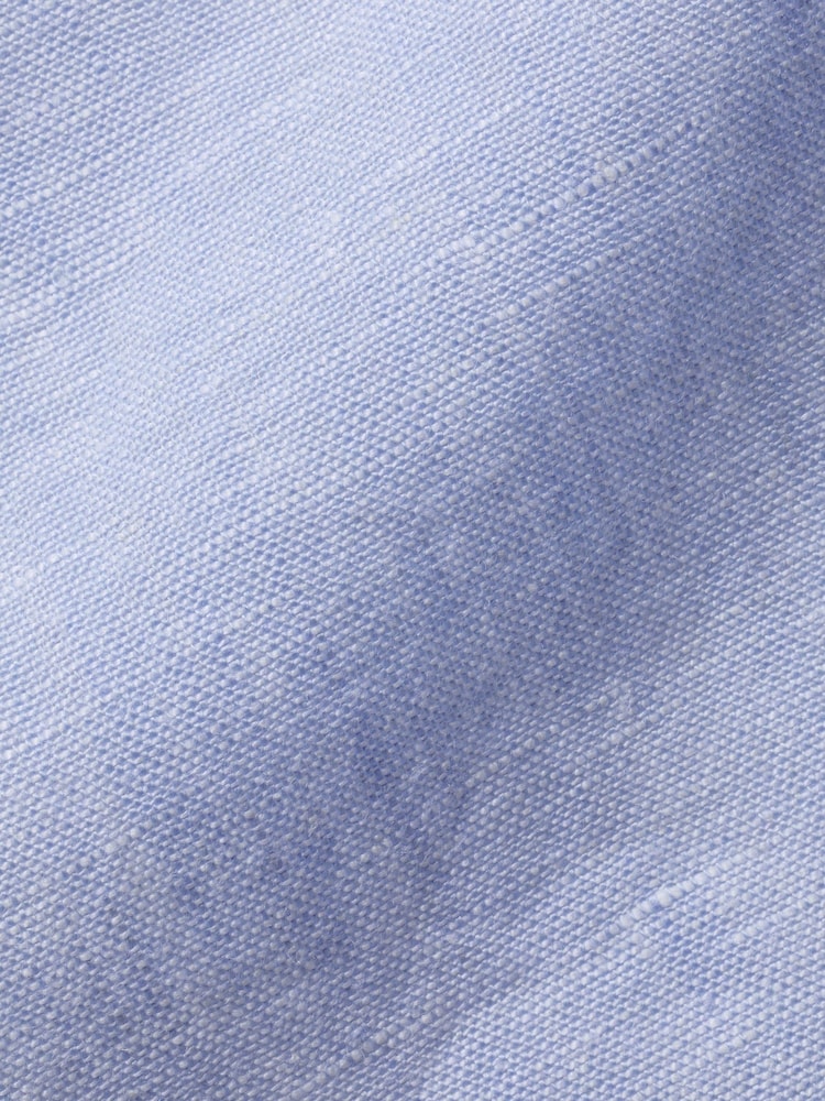 Charles Tyrwhitt Blue Slim Fit Plain Pure 100% Linen Shirt - Image 6 of 6