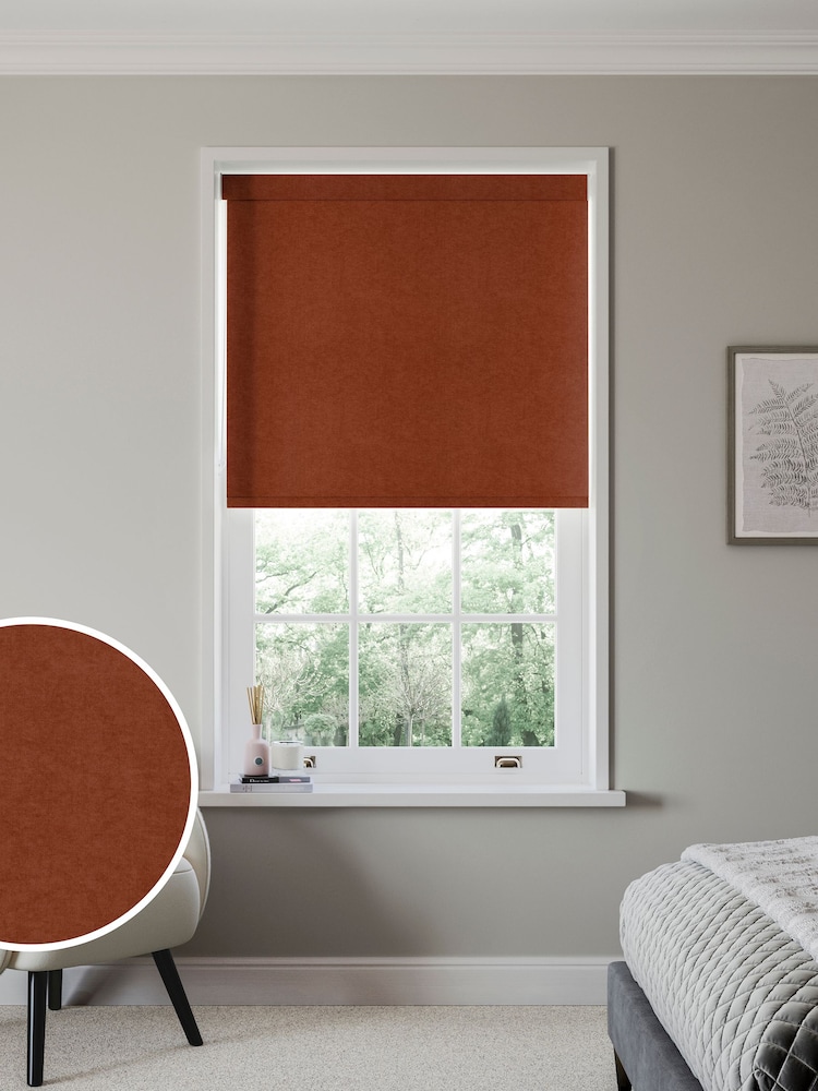 Terracotta Orange Hollis Made to Measure Roller Blind - Image 1 of 6