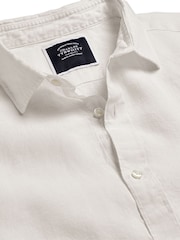 Charles Tyrwhitt White Slim Fit Plain Short Sleeve Pure 100% Linen Shirt - Image 3 of 4