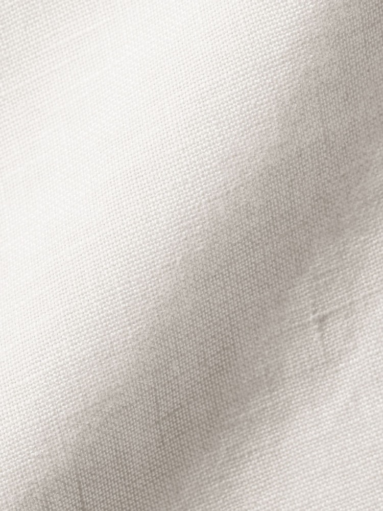 Charles Tyrwhitt White Slim Fit Plain Short Sleeve Pure 100% Linen Shirt - Image 4 of 4