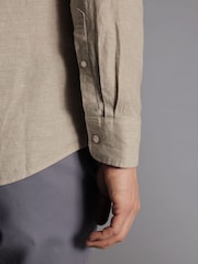 Charles Tyrwhitt Natural Packable Rainfoil 100% Linen Shirt - Image 3 of 6