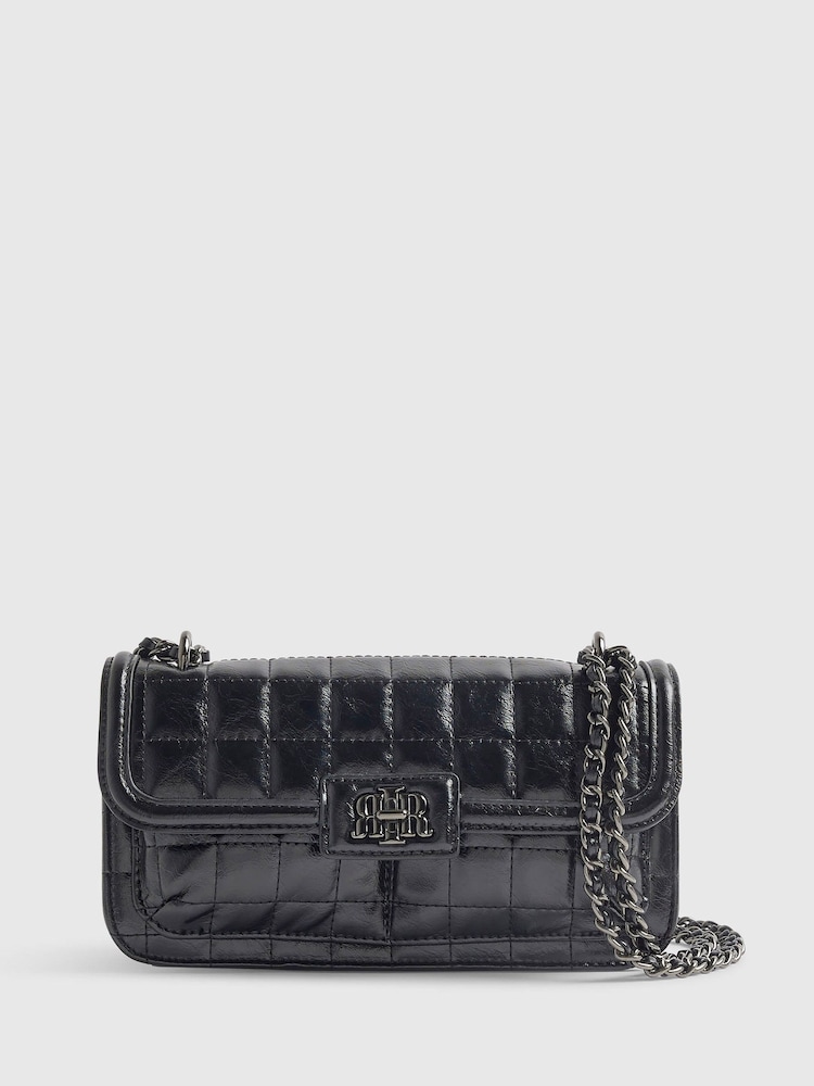 River Island Black Lila PU Quilted Shoulder Bag - Image 1 of 6 River Island Black Lila PU Quilted Shoulder Bag - Image 1 of 6