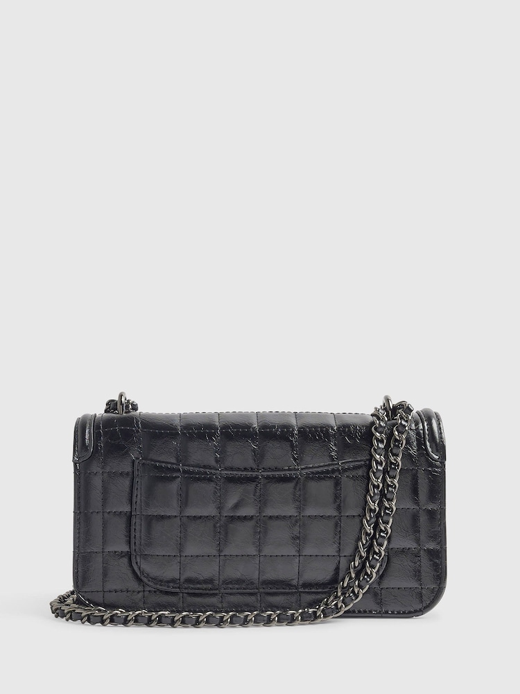River Island Black Lila PU Quilted Shoulder Bag - Image 2 of 6 River Island Black Lila PU Quilted Shoulder Bag - Image 2 of 6