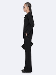 AllSaints Black Amara Ruffle Shirt - Image 6 of 8