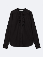 AllSaints Black Amara Ruffle Shirt - Image 8 of 8