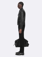 AllSaints Black Reed Biker Jacket - Image 5 of 8