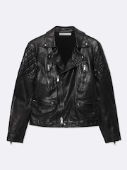 AllSaints Black Reed Biker Jacket - Image 8 of 8