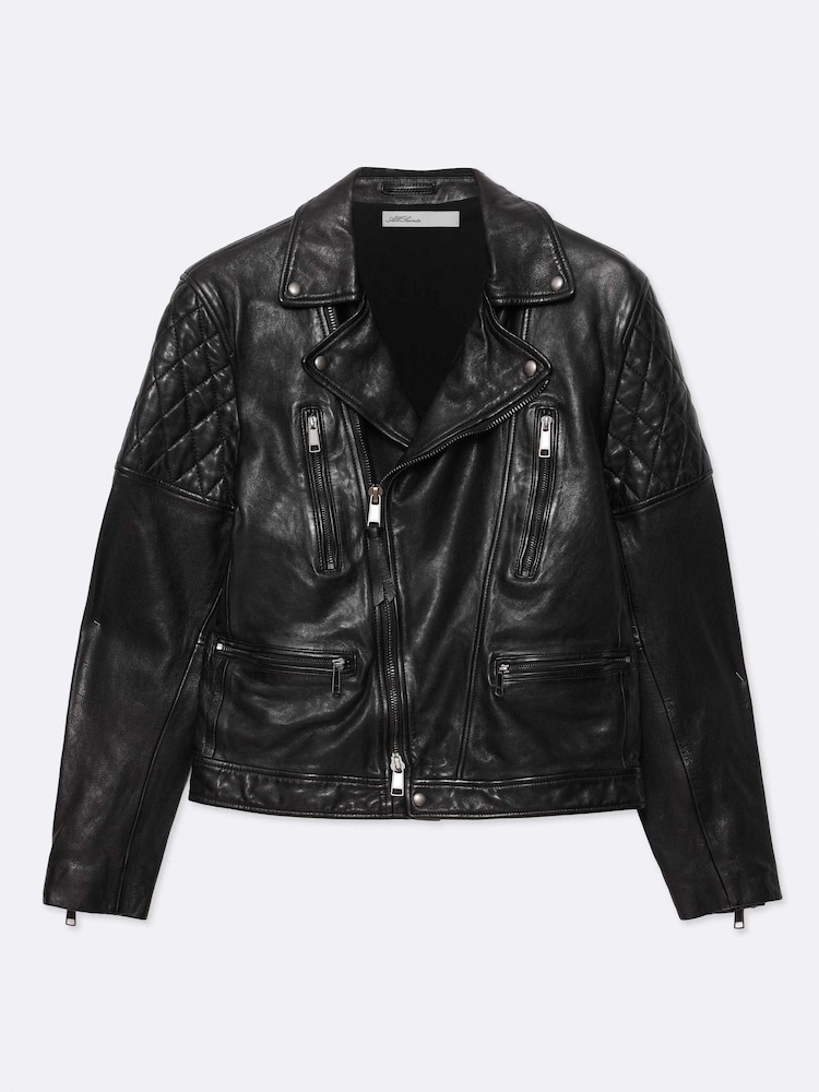 AllSaints Black Reed Biker Jacket - Image 8 of 8 AllSaints Black Reed Biker Jacket - Image 8 of 8