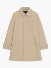 French Connection Brown Mid-Length Collared Mac Coat - Image 3 of 4