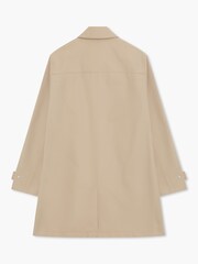 French Connection Brown Mid-Length Collared Mac Coat - Image 4 of 4