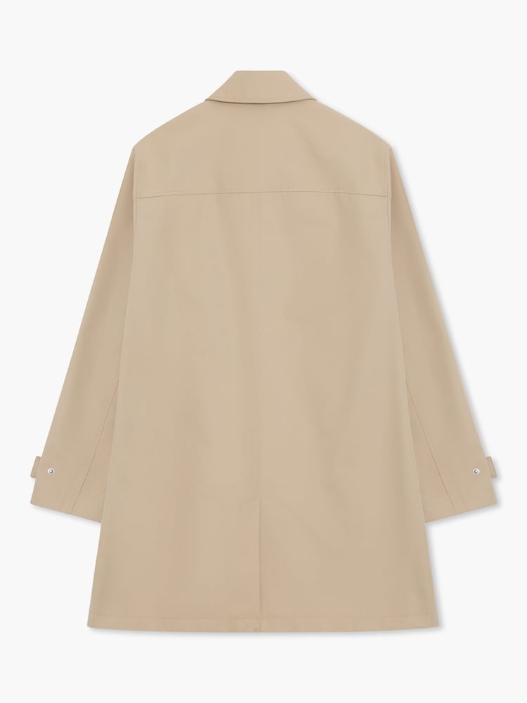 French Connection Brown Mid-Length Collared Mac Coat - Image 4 of 4