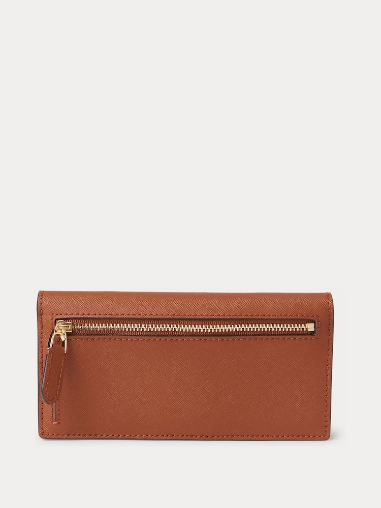 Lauren Ralph Lauren Crosshatch odinė plona piniginė-Wlt-Med Piniginės - 2 paveikslėlis iš 3