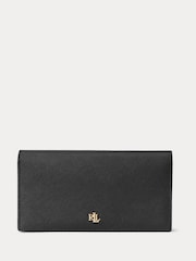 Lauren Ralph Lauren Black Crosshatch Leather Slim Wallet-Wlt-Med Purses - Image 1 of 3