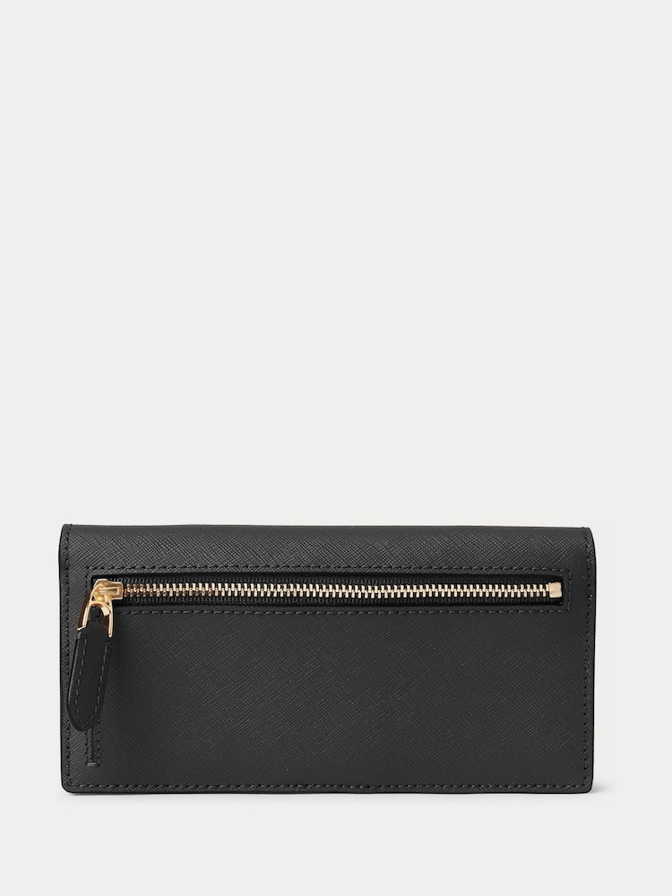 Lauren Ralph Lauren Black Crosshatch Leather Slim Wallet-Wlt-Med Purses - Image 2 of 3