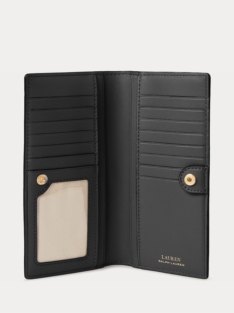 Lauren Ralph Lauren Black Crosshatch Leather Slim Wallet-Wlt-Med Purses - Image 3 of 3