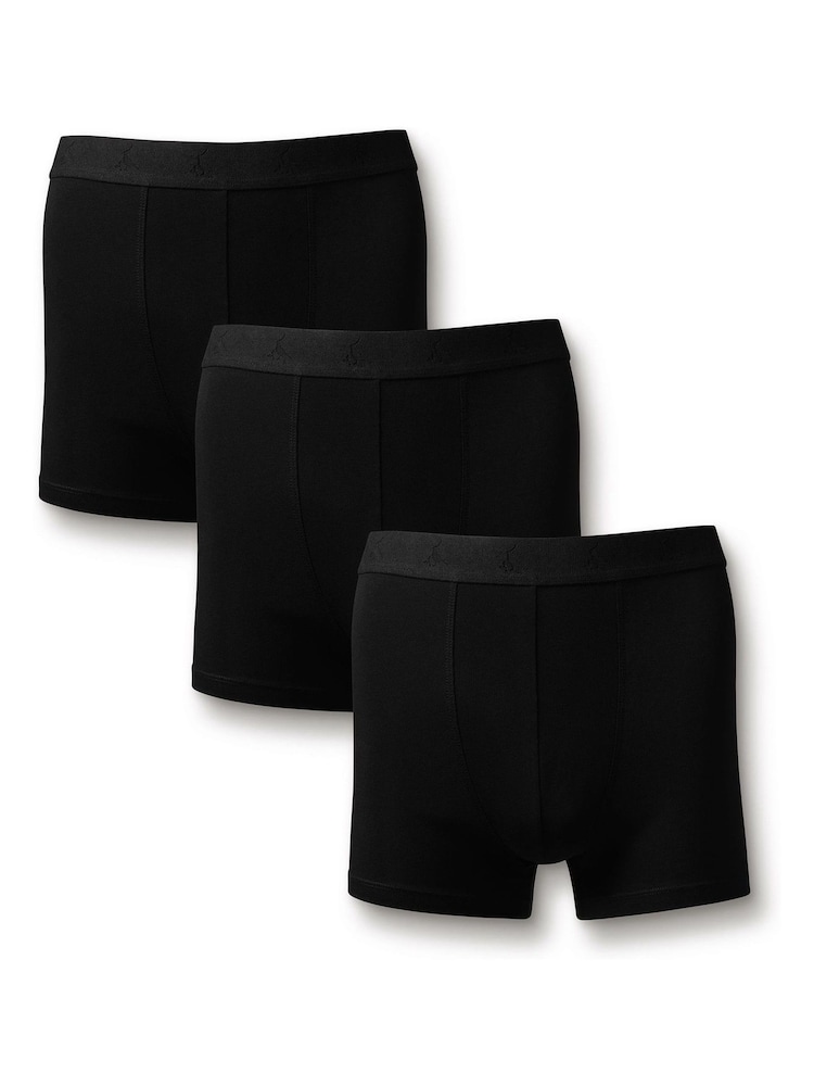 Charles Tyrwhitt Black Cotton Stretch Jersey Trunks 3 Pack - Image 1 of 3