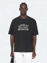 AllSaints Black Abode Short Sleeve Crew Neck T-Shirt - Image 1 of 8