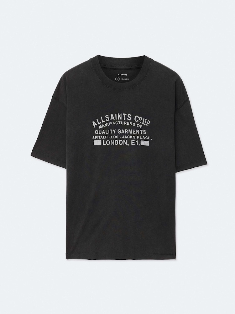 AllSaints Black Abode Short Sleeve Crew Neck T-Shirt - Image 8 of 8