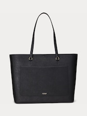 Lauren Ralph Lauren Black Crosshatch Leather Karly Tote Large Bags - Image 2 of 6