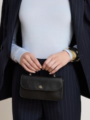 Lauren Ralph Lauren Black Marcy Leather Top Handle Wallet On Chain - Image 1 of 7