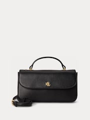 Lauren Ralph Lauren Black Marcy Leather Top Handle Wallet On Chain - Image 3 of 7