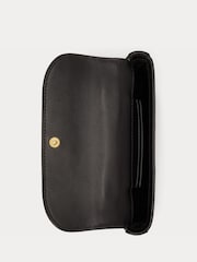 Lauren Ralph Lauren Black Marcy Leather Top Handle Wallet On Chain - Image 6 of 7