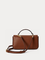 Lauren Ralph Lauren Brown Marcy Leather Top Handle Wallet On Chain - Image 4 of 8