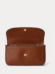 Lauren Ralph Lauren Brown Marcy Leather Top Handle Wallet On Chain - Image 6 of 8