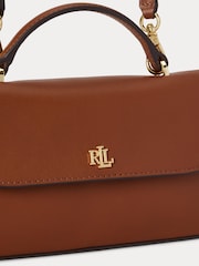 Lauren Ralph Lauren Brown Marcy Leather Top Handle Wallet On Chain - Image 8 of 8