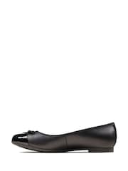 Clarks Black Multi Fit Leather Scala Bloom Youth Shoes - Image 2 of 7