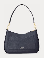 Lauren Ralph Lauren Blue Danni 26 Crosshatch Leather Shoulder Bag - Image 3 of 7