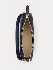 Lauren Ralph Lauren Blue Danni 26 Crosshatch Leather Shoulder Bag - Image 6 of 7
