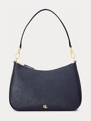 Lauren Ralph Lauren Blue Danni 26 Crosshatch Leather Shoulder Bag - Image 7 of 7