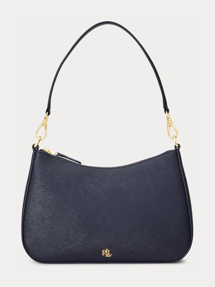 Lauren Ralph Lauren Blue Danni 26 Crosshatch Leather Shoulder Bag - Image 7 of 7 Lauren Ralph Lauren Blue Danni 26 Crosshatch Leather Shoulder Bag - Image 7 of 7