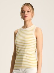 Joules Harbour Cream & Yellow Striped Jersey Vest - Image 1 of 7