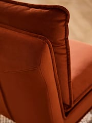 Laura Ashley Annaly Velvet Terracotta Nordan Armless Accent Chair - Image 3 of 9