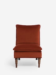 Laura Ashley Annaly Velvet Terracotta Nordan Armless Accent Chair - Image 5 of 9