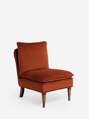 Laura Ashley Annaly Velvet Terracotta Nordan Armless Accent Chair - Image 6 of 9