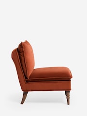 Laura Ashley Annaly Velvet Terracotta Nordan Armless Accent Chair - Image 7 of 9